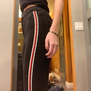 Zara striped skinny jeans